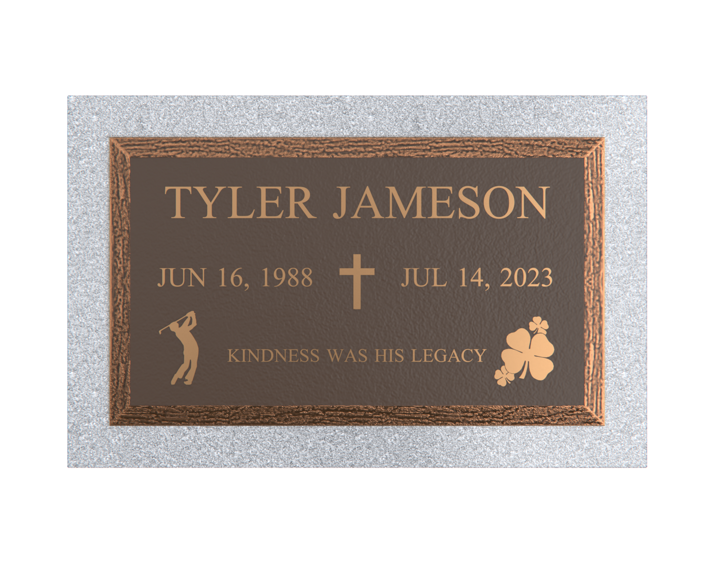 Premium Bronze Plaque 24"x 14" With Granite Base