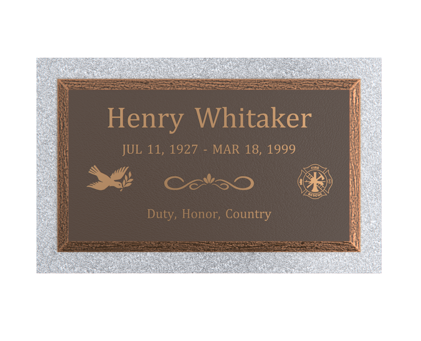 Premium Bevel Bronze Plaque 28"x 16" with Granite Base