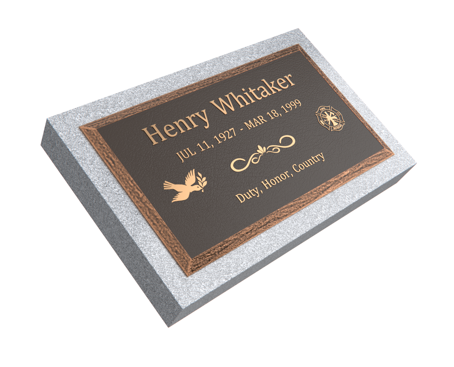 Premium Bevel Bronze Plaque 28"x 16" with Granite Base