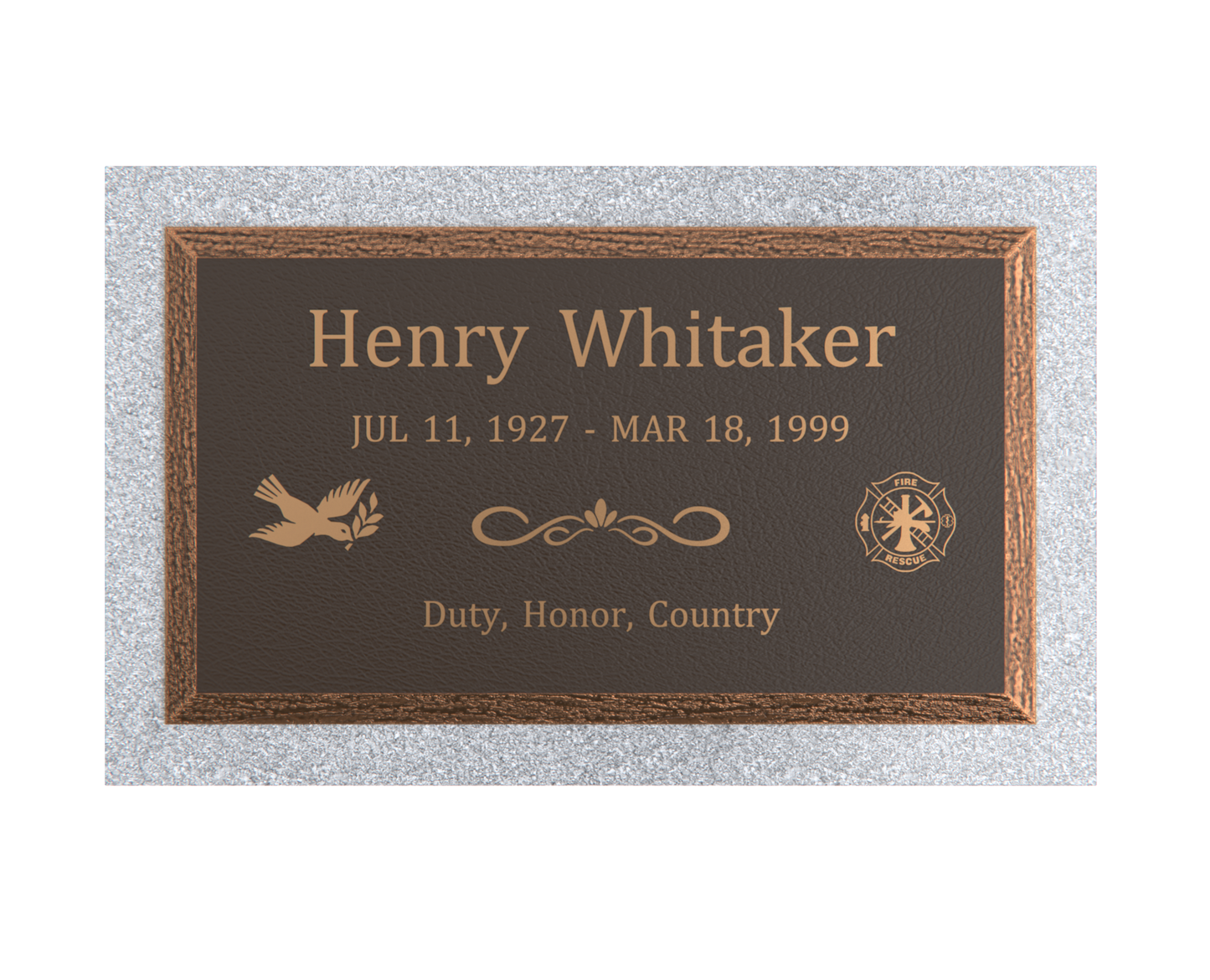 Premium Bevel Bronze Plaque 28"x 16" with Granite Base