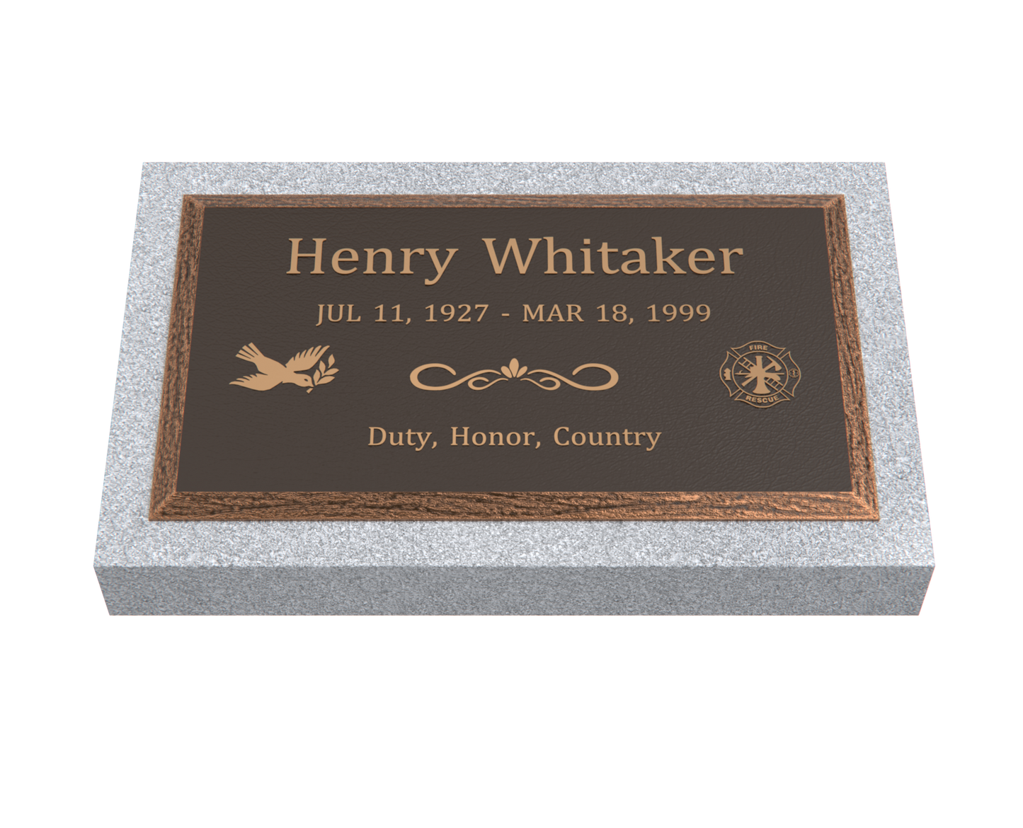 Premium Bevel Bronze Plaque 28"x 16" with Granite Base
