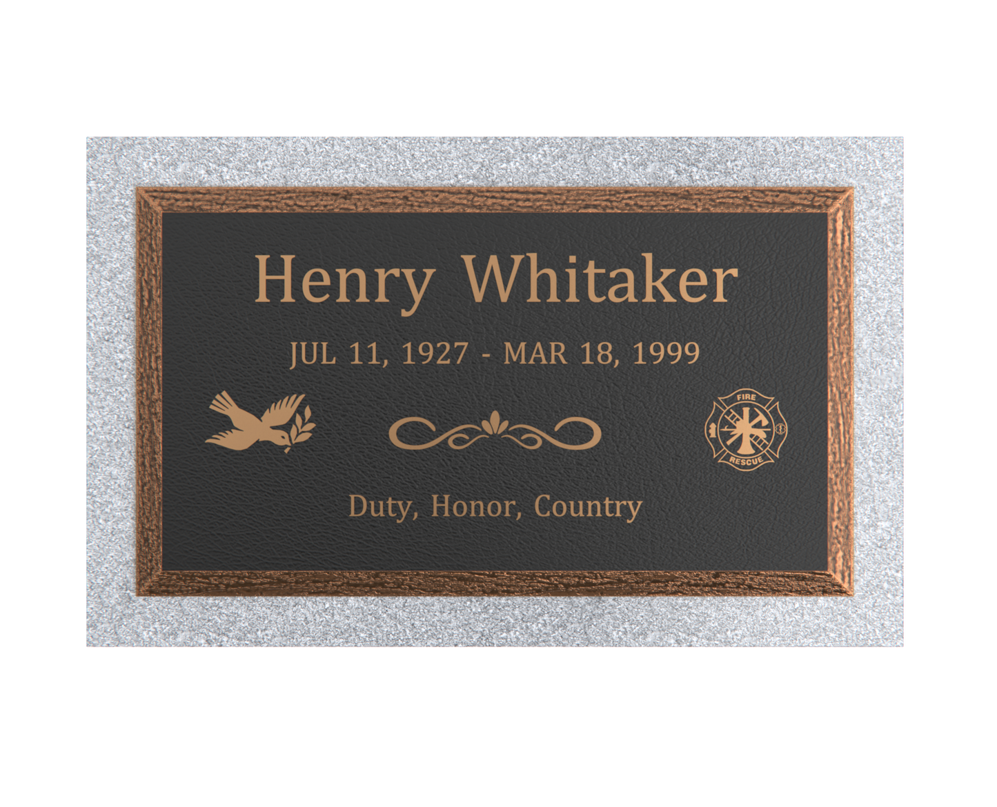 Premium Bevel Bronze Plaque 28"x 16" with Granite Base