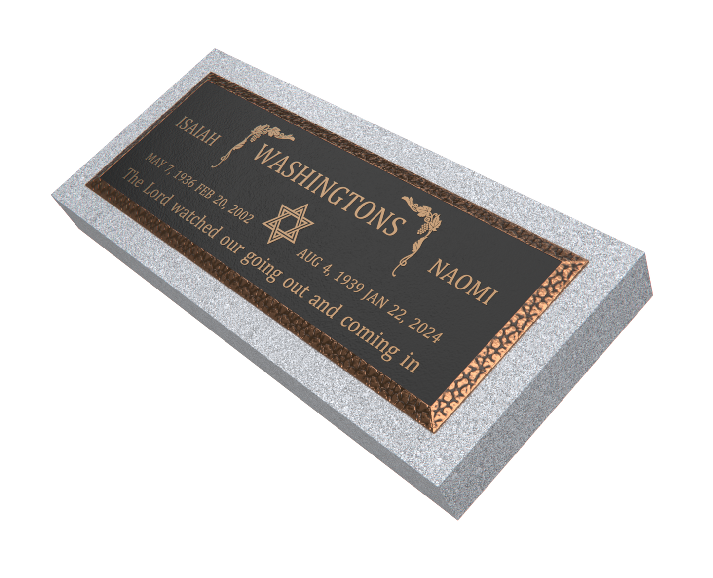 Premium Bronze Plaque 36"x 13" with Granite Base