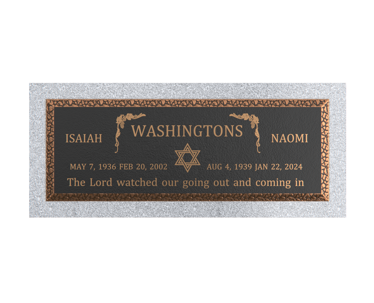 Premium Bronze Plaque 36"x 13" with Granite Base