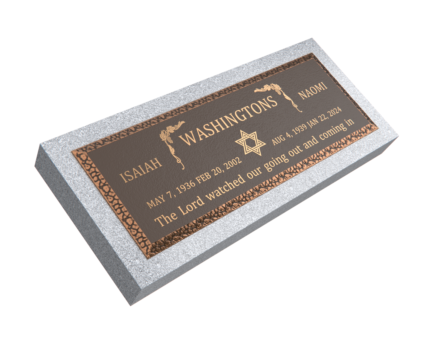 Premium Bronze Plaque 36"x 13" with Granite Base