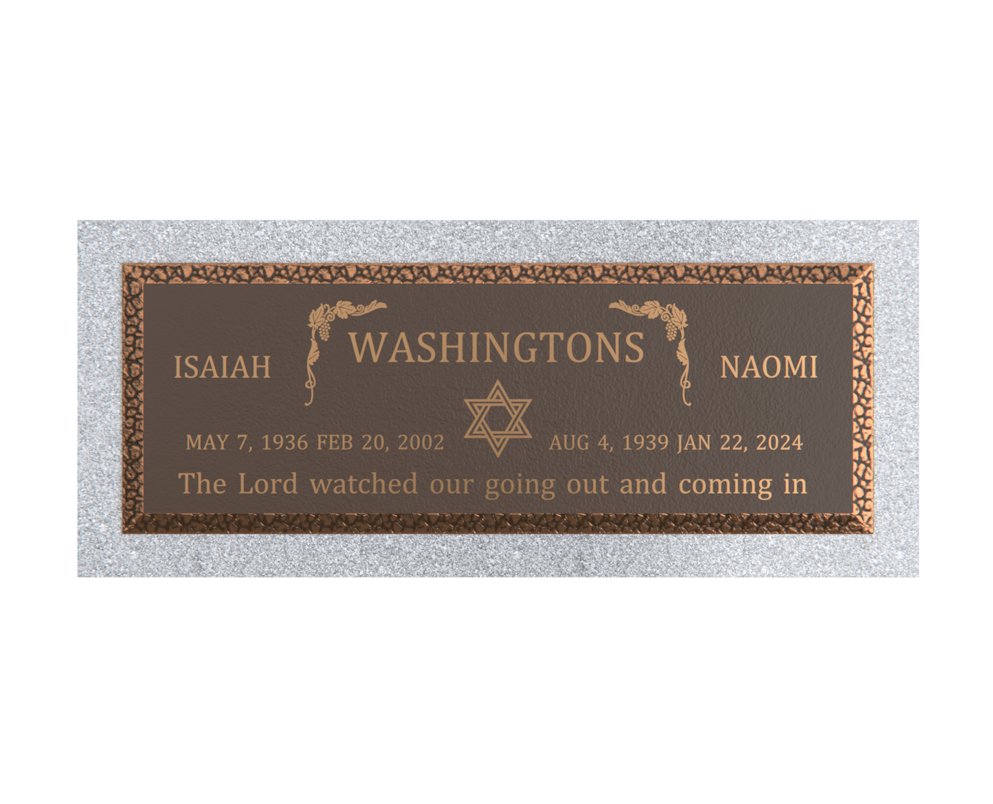Premium Bronze Plaque 36"x 13" with Granite Base