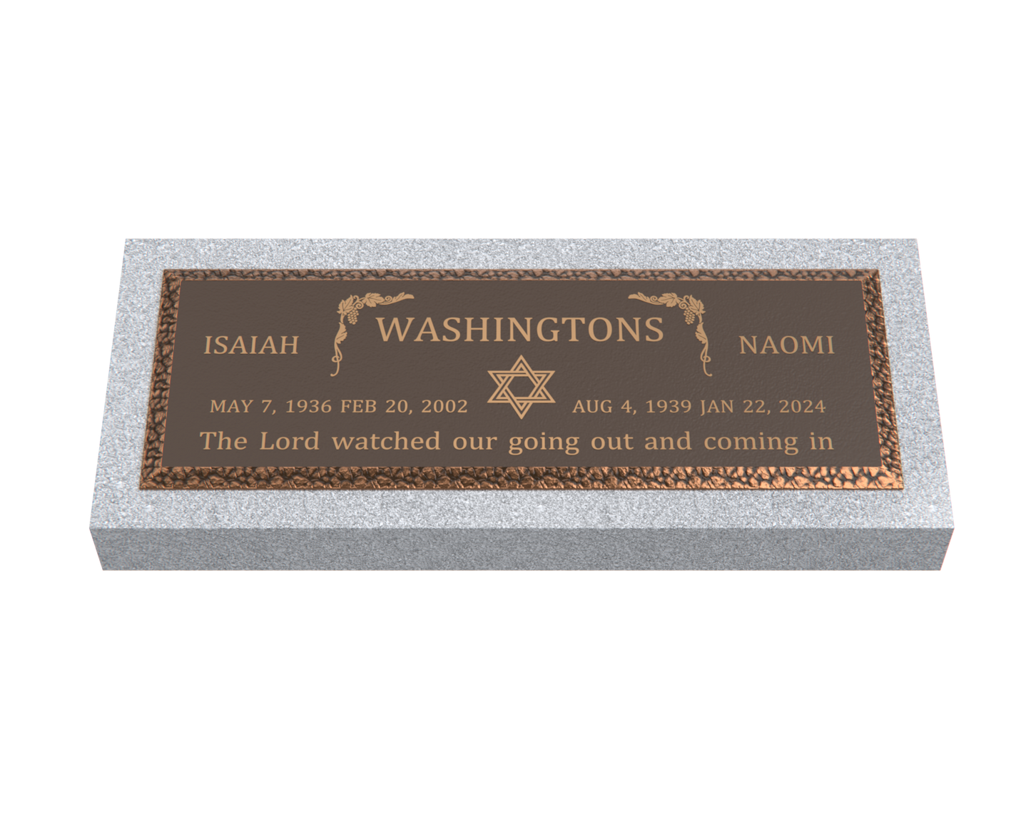 Premium Bronze Plaque 36"x 13" with Granite Base