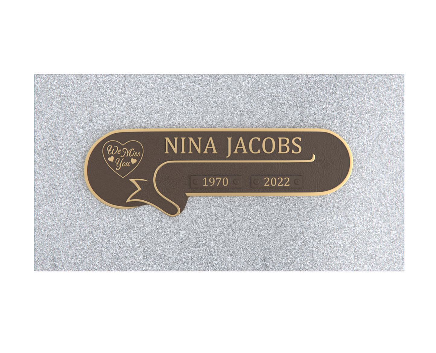 Premium Bronze Plaque 11"x 4" with Granite Base