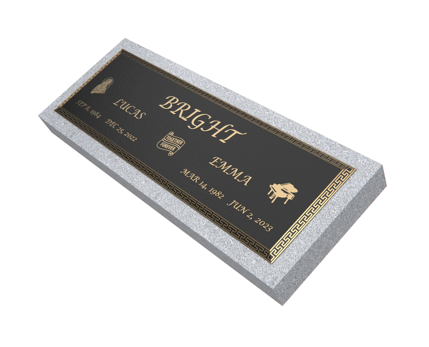 Premium Bronze Plaque 44"x 14" with Granite Base