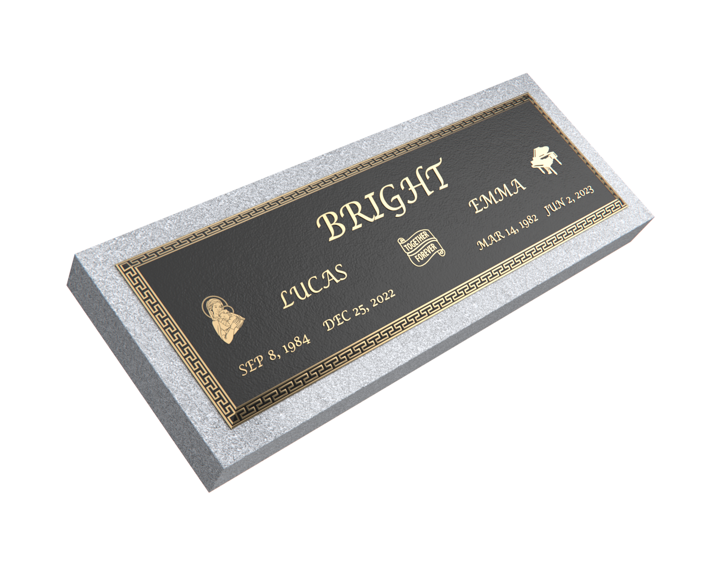Premium Bronze Plaque 44"x 14" with Granite Base