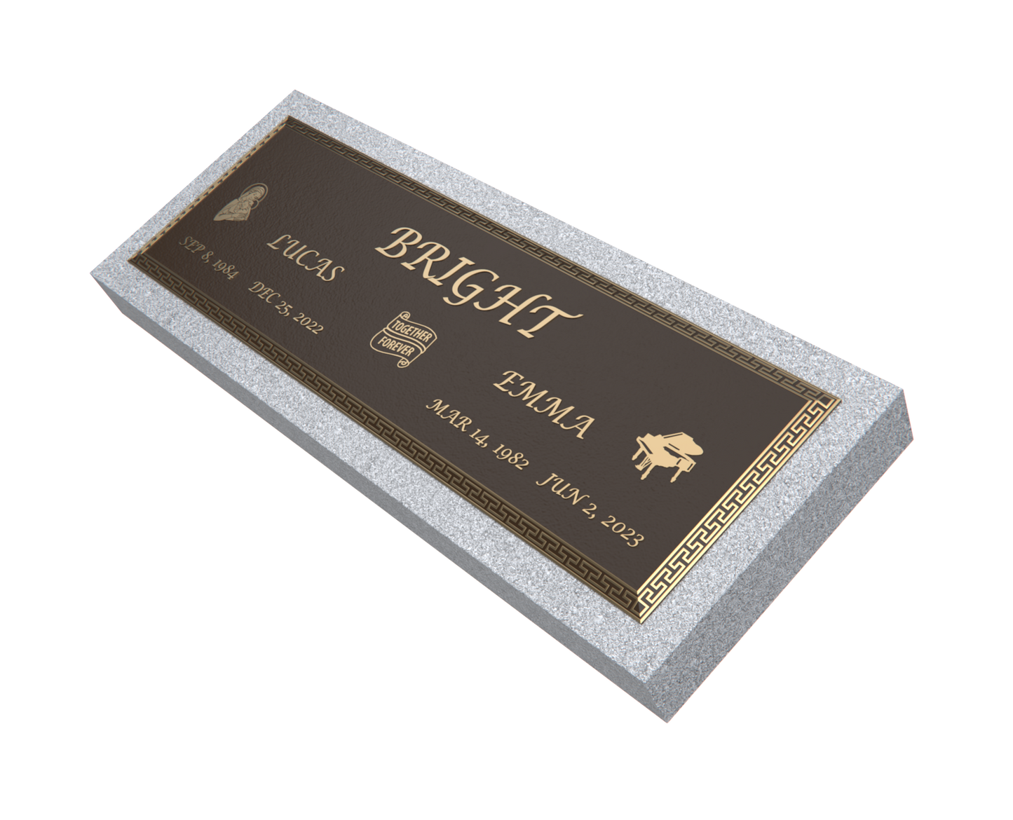 Premium Bronze Plaque 44"x 14" with Granite Base