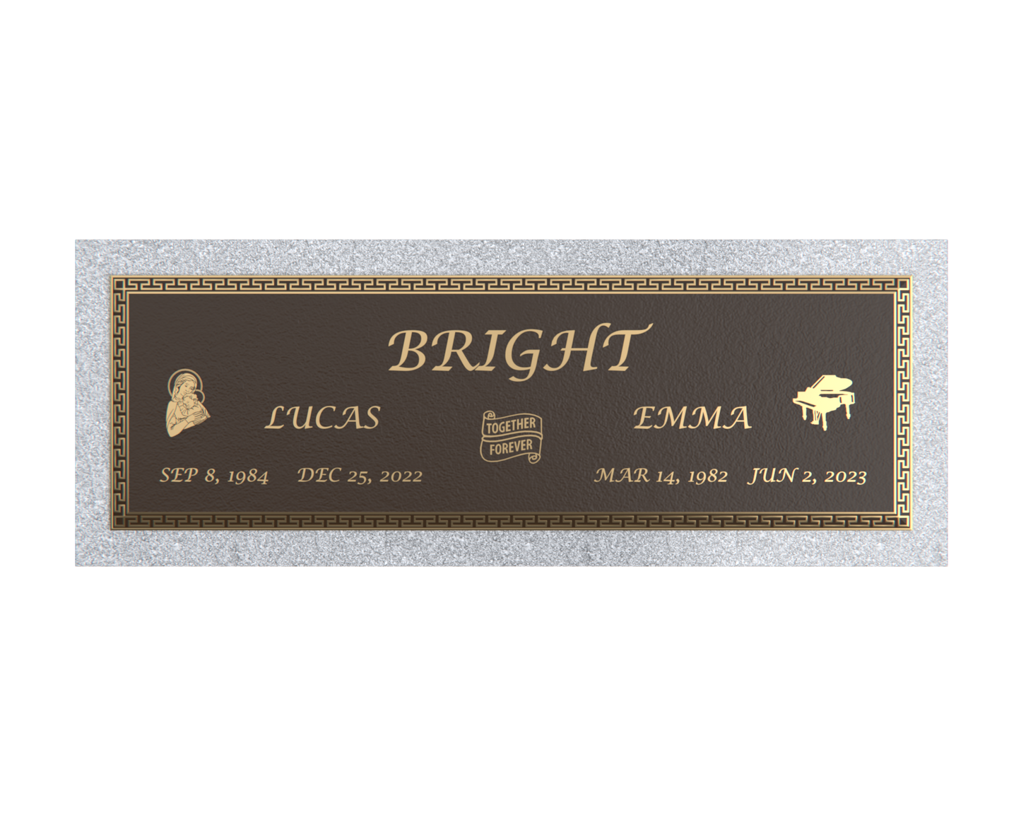 Premium Bronze Plaque 44"x 14" with Granite Base