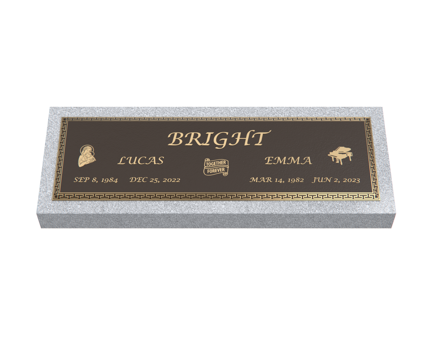 Premium Bronze Plaque 44"x 14" with Granite Base