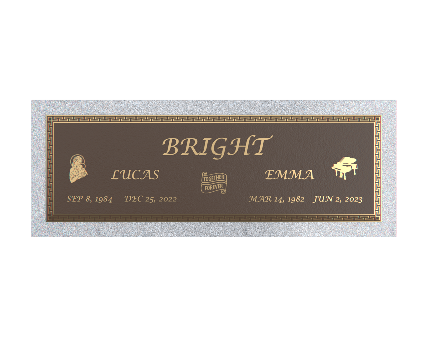 Premium Bronze Plaque 44"x 14" with Granite Base