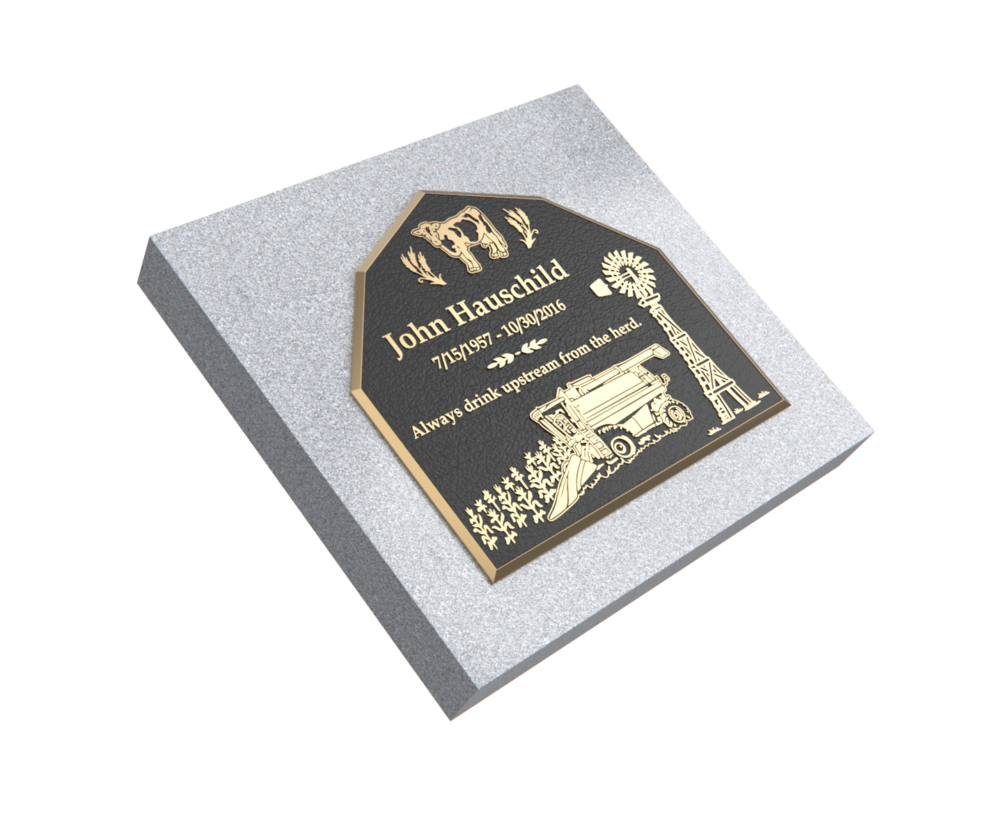 Premium Bronze Plaque 24"x 22" with Granite Base