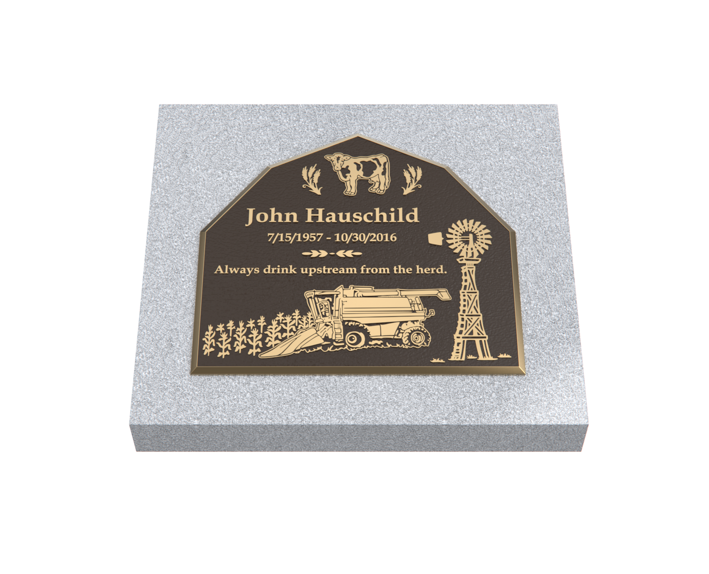 Premium Bronze Plaque 24"x 22" with Granite Base