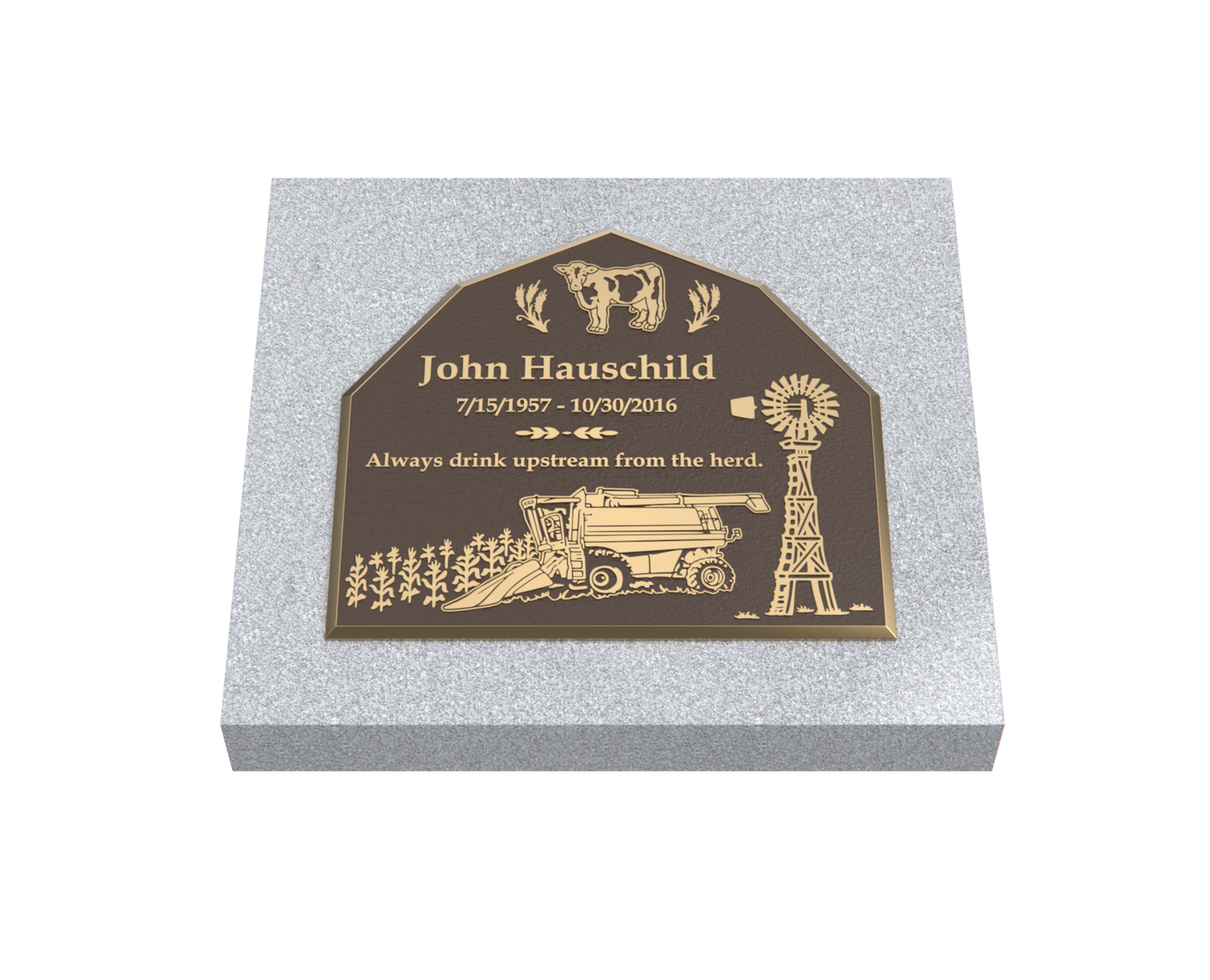 Premium Bronze Plaque 24"x 22" with Granite Base