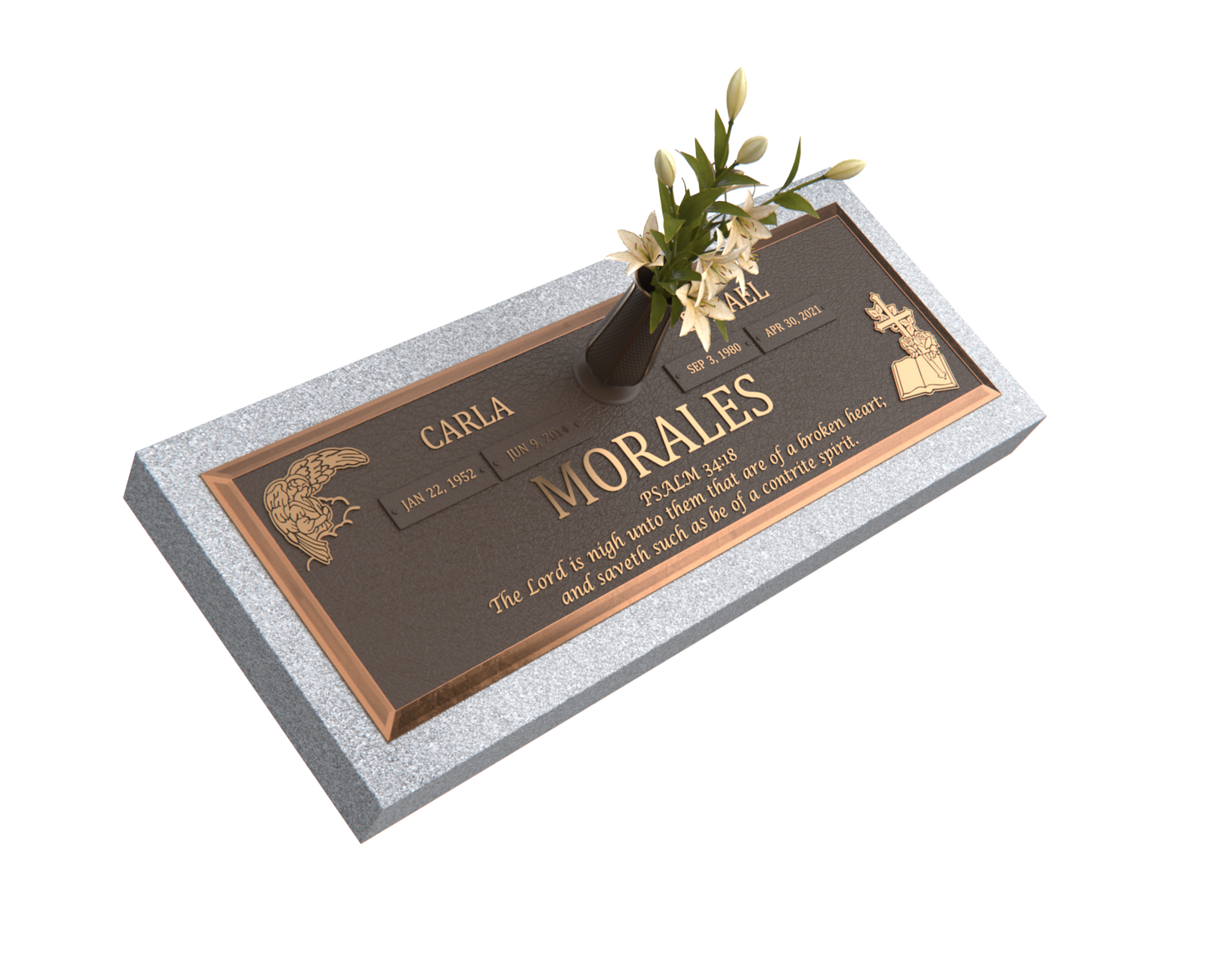 Premium Bronze Bevel Plaque 28"x 16" with Granite Base