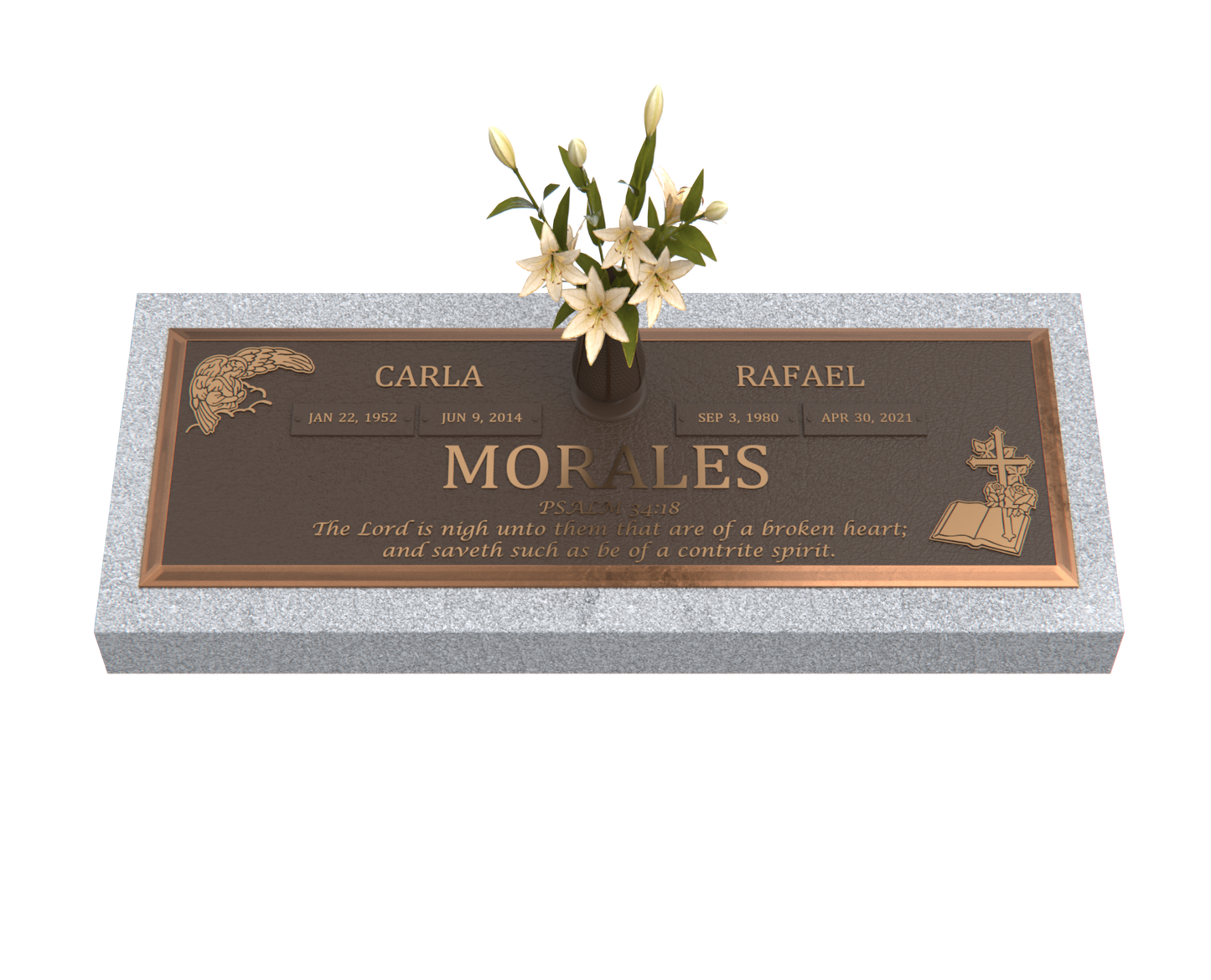 Premium Bronze Bevel Plaque 28"x 16" with Granite Base