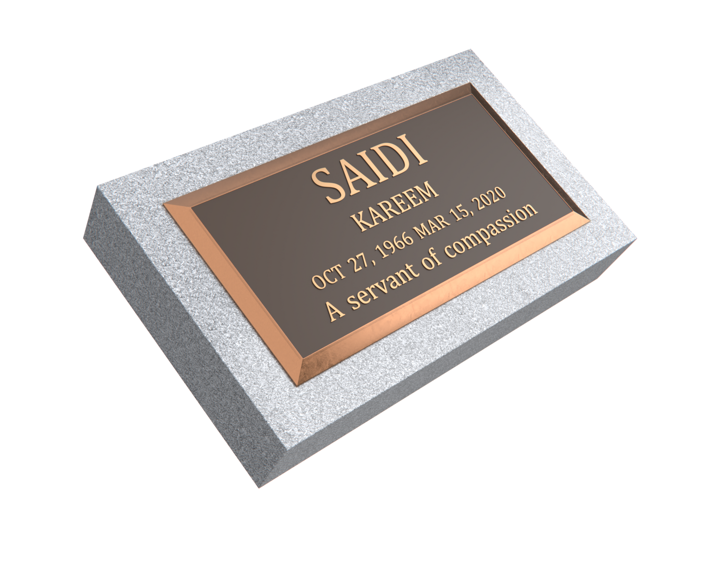 Premium Bronze Plaque 20"x 10" with Granite Base