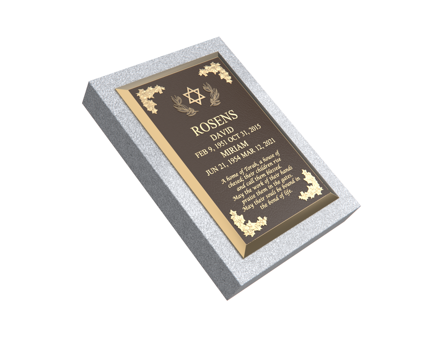 Premium Bronze Plaque 24"x 16" with Granite Base