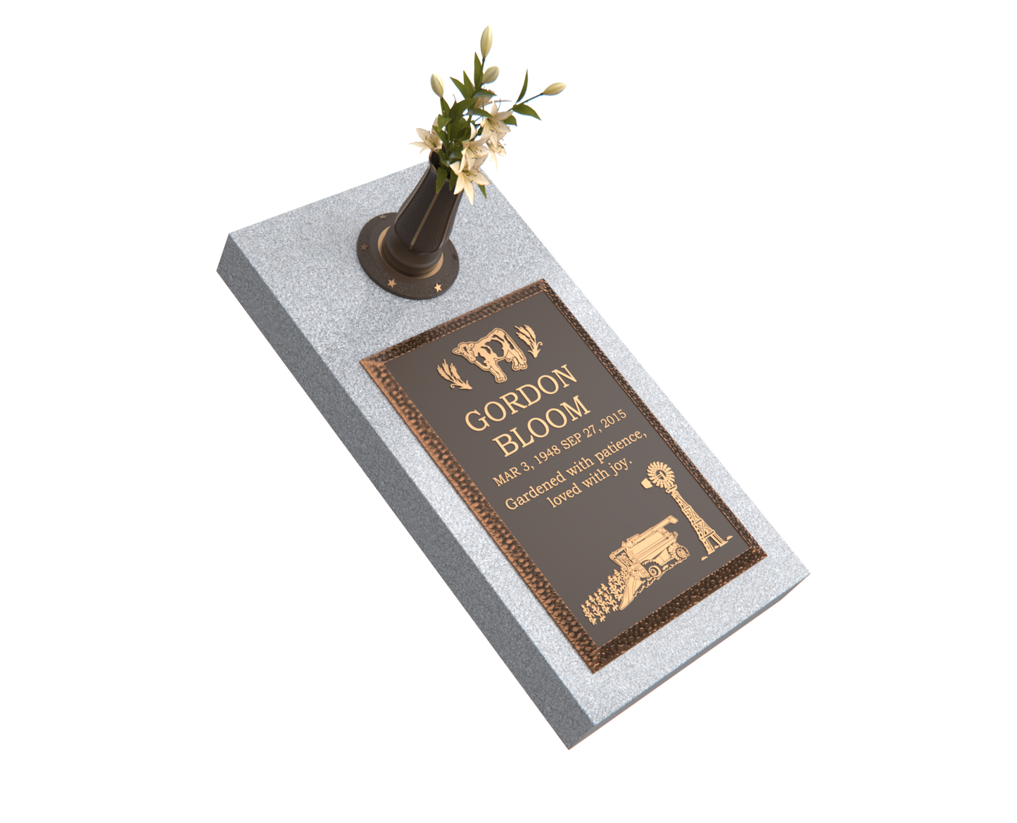 Premium Bronze Bevel Plaque 16"x 24" with Granite Base