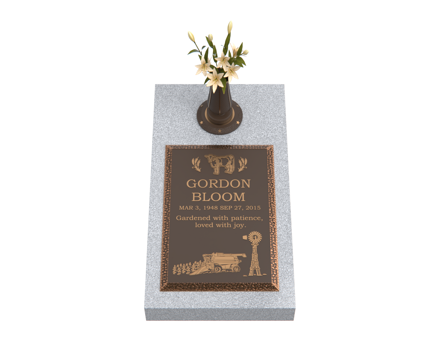 Premium Bronze Bevel Plaque 16"x 24" with Granite Base