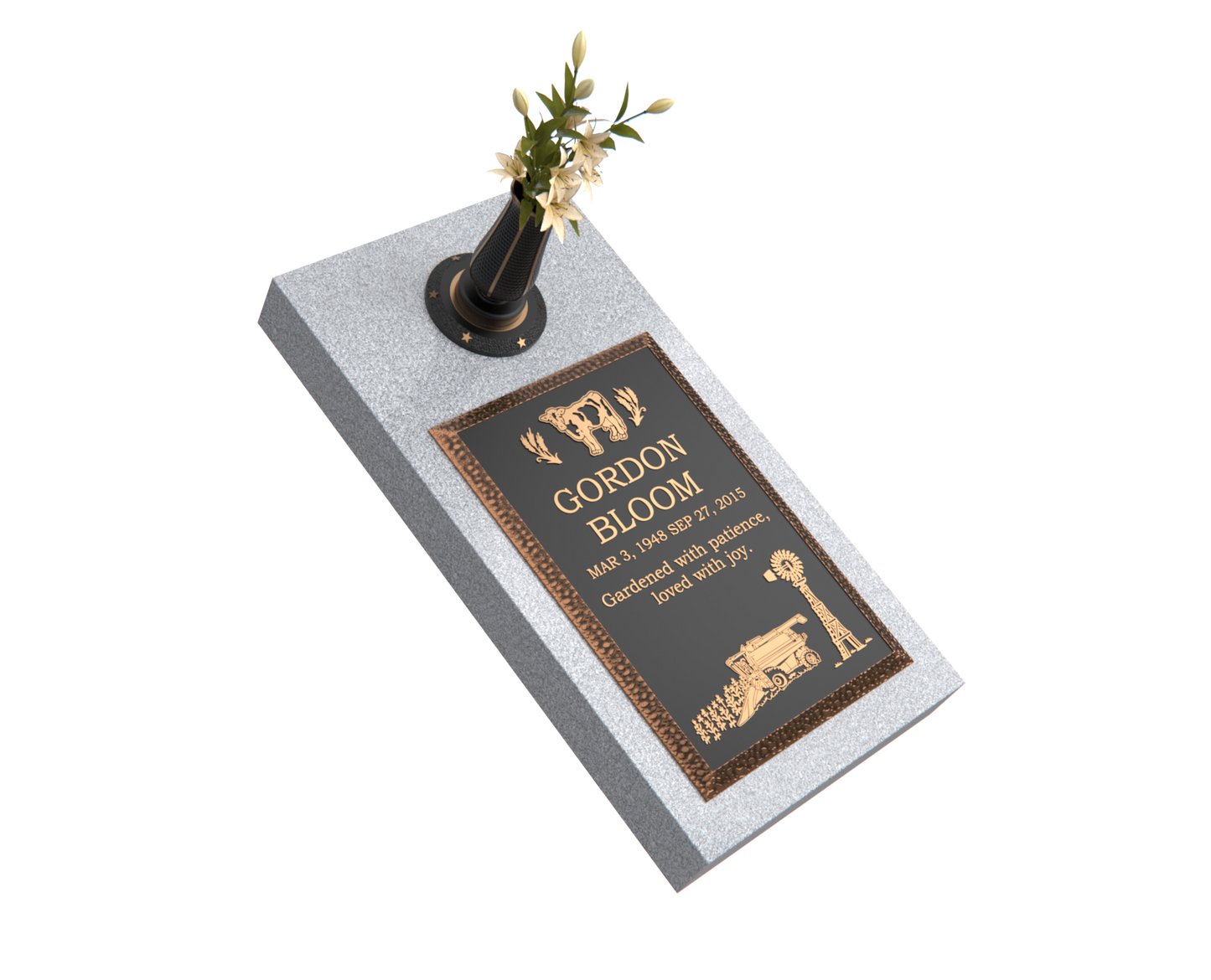 Premium Bronze Bevel Plaque 16"x 24" with Granite Base