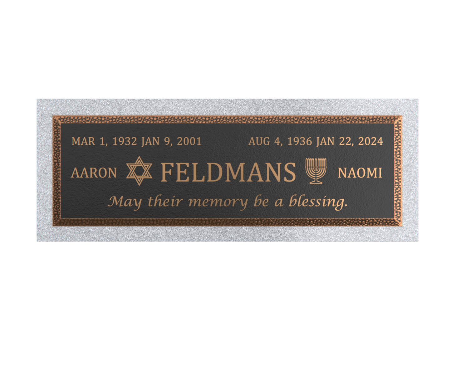 Premium Bronze Plaque 36"x 13" with Granite Base