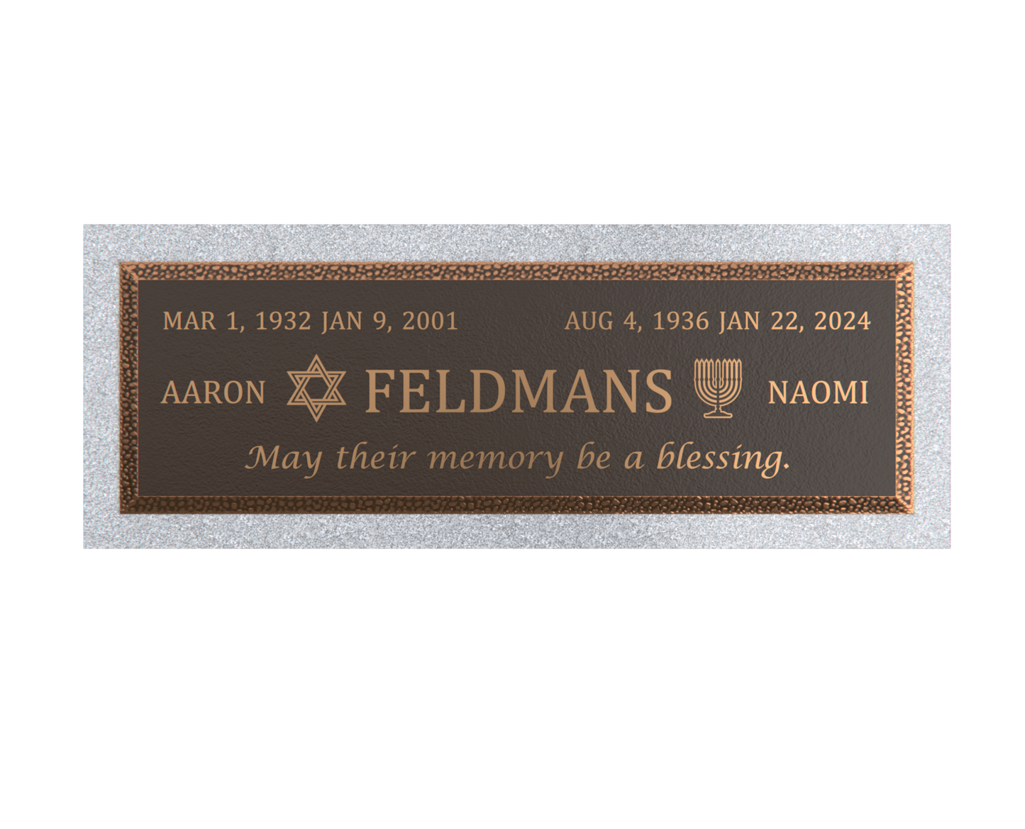 Premium Bronze Plaque 36"x 13" with Granite Base