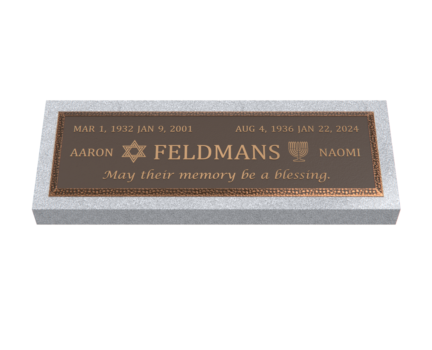 Premium Bronze Plaque 36"x 13" with Granite Base