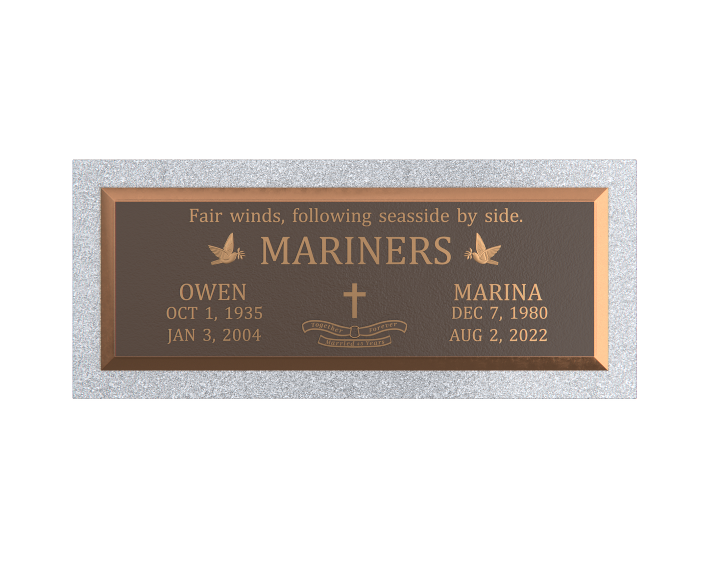 Premium Bronze Plaque 36"x 13" with Granite Base