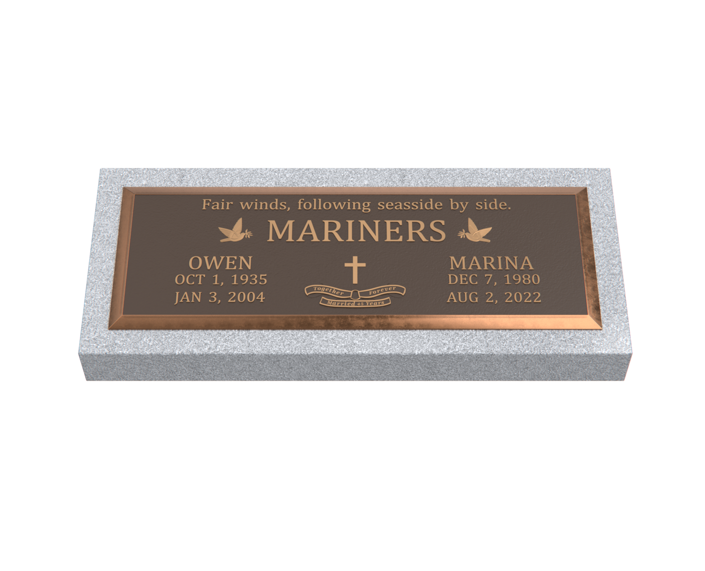 Premium Bronze Plaque 36"x 13" with Granite Base
