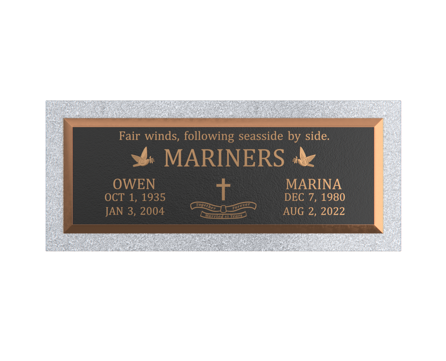 Premium Bronze Plaque 36"x 13" with Granite Base