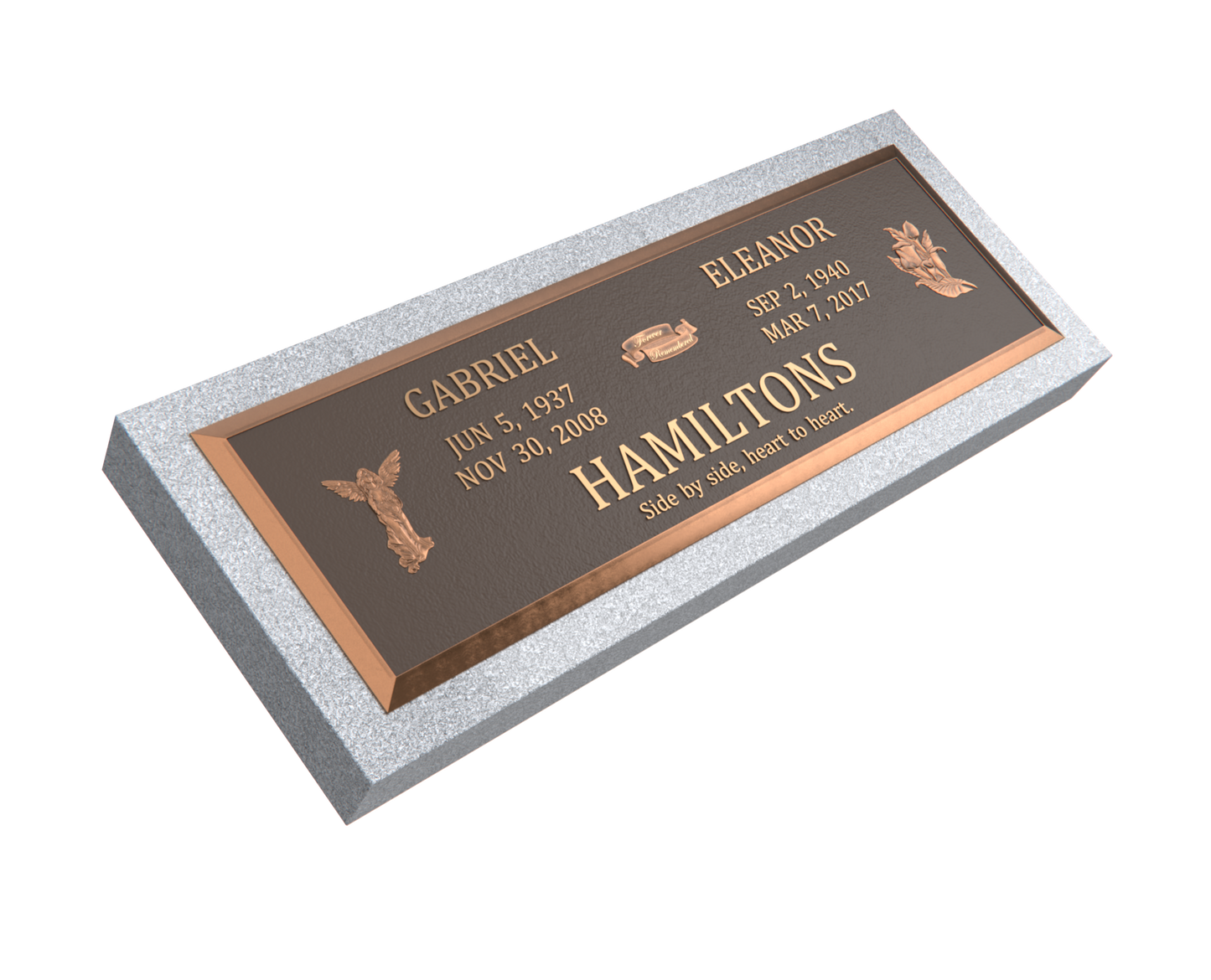 Premium Bronze Plaque 44"x 14" with Granite Base