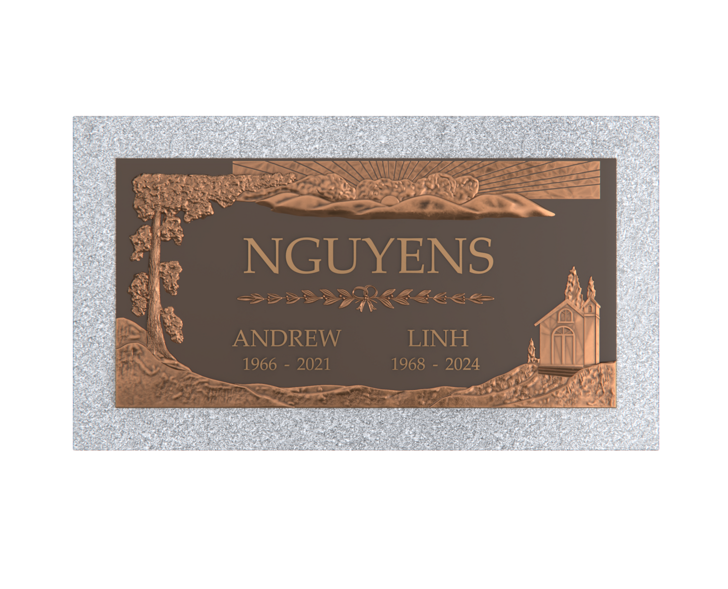 Premium Bronze Plaque 24"x 12" with Granite Base