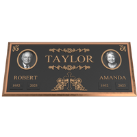 Premium Bronze Companion Plaque with Dual Portraits 24"x 12"