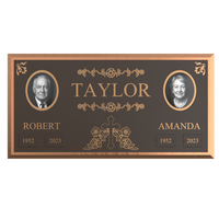 Premium Bronze Companion Plaque with Dual Portraits 24"x 12"