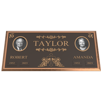 Premium Bronze Companion Plaque with Dual Portraits 24"x 12"