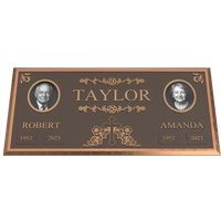 Premium Bronze Companion Plaque with Dual Portraits 24"x 12"