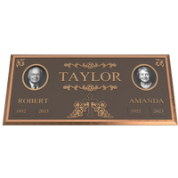 Premium Bronze Companion Plaque with Dual Portraits 24"x 12"