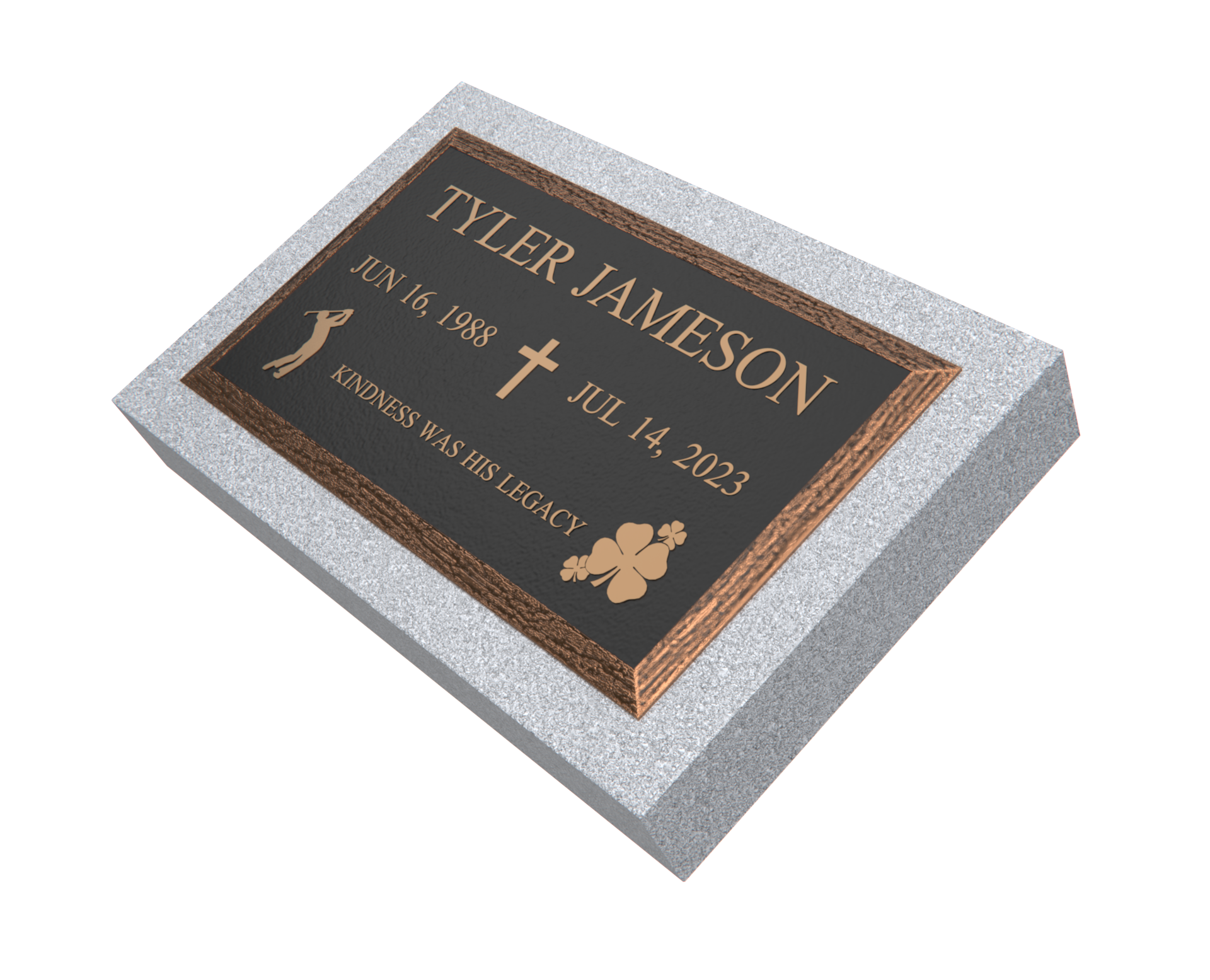 Premium Bronze Plaque 24"x 14" With Granite Base