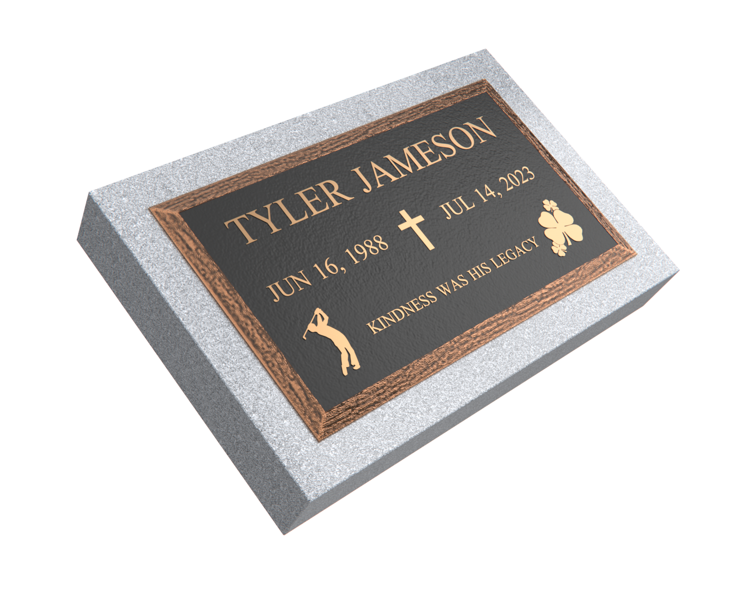 Premium Bronze Plaque 24"x 14" With Granite Base