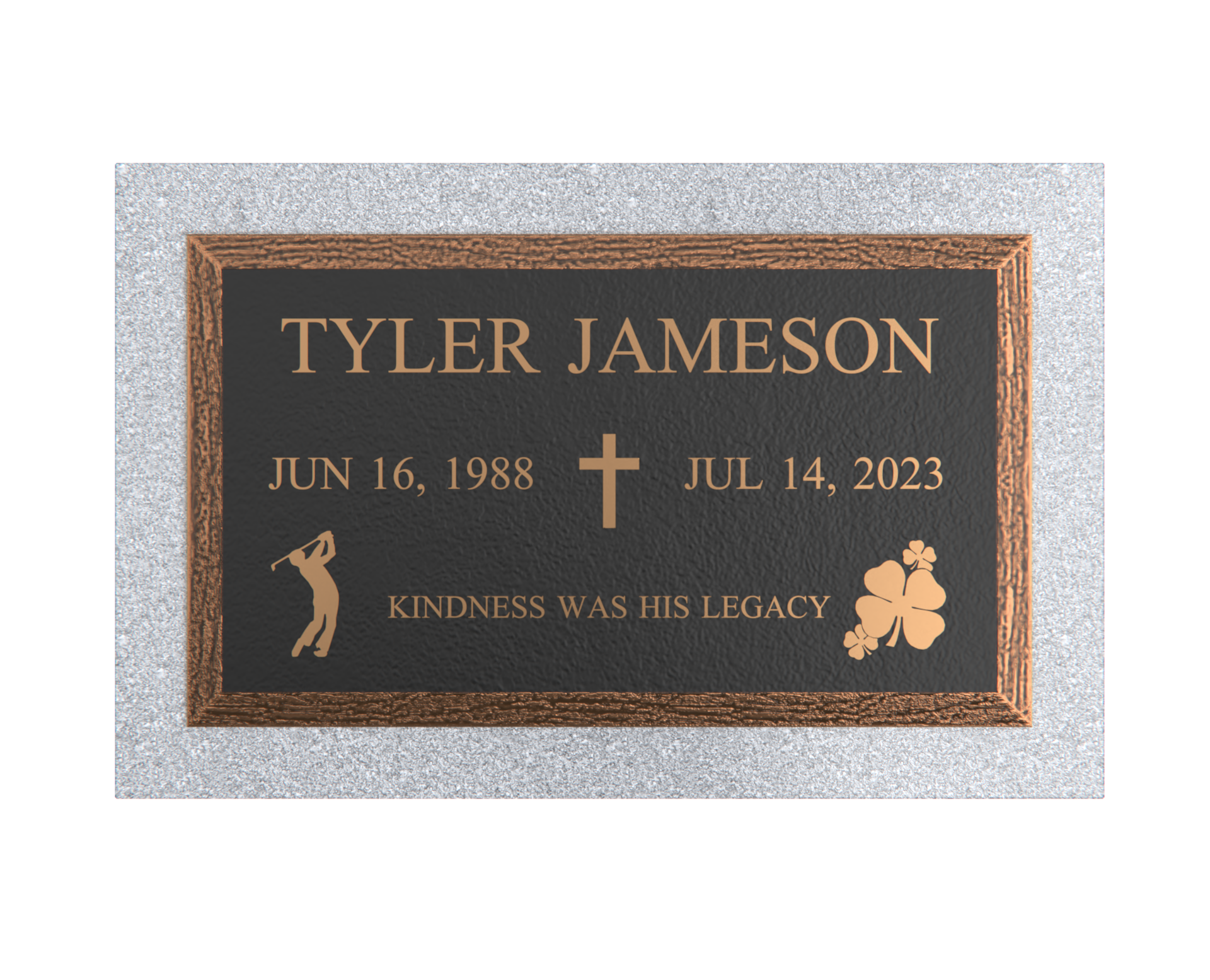 Premium Bronze Plaque 24"x 14" With Granite Base