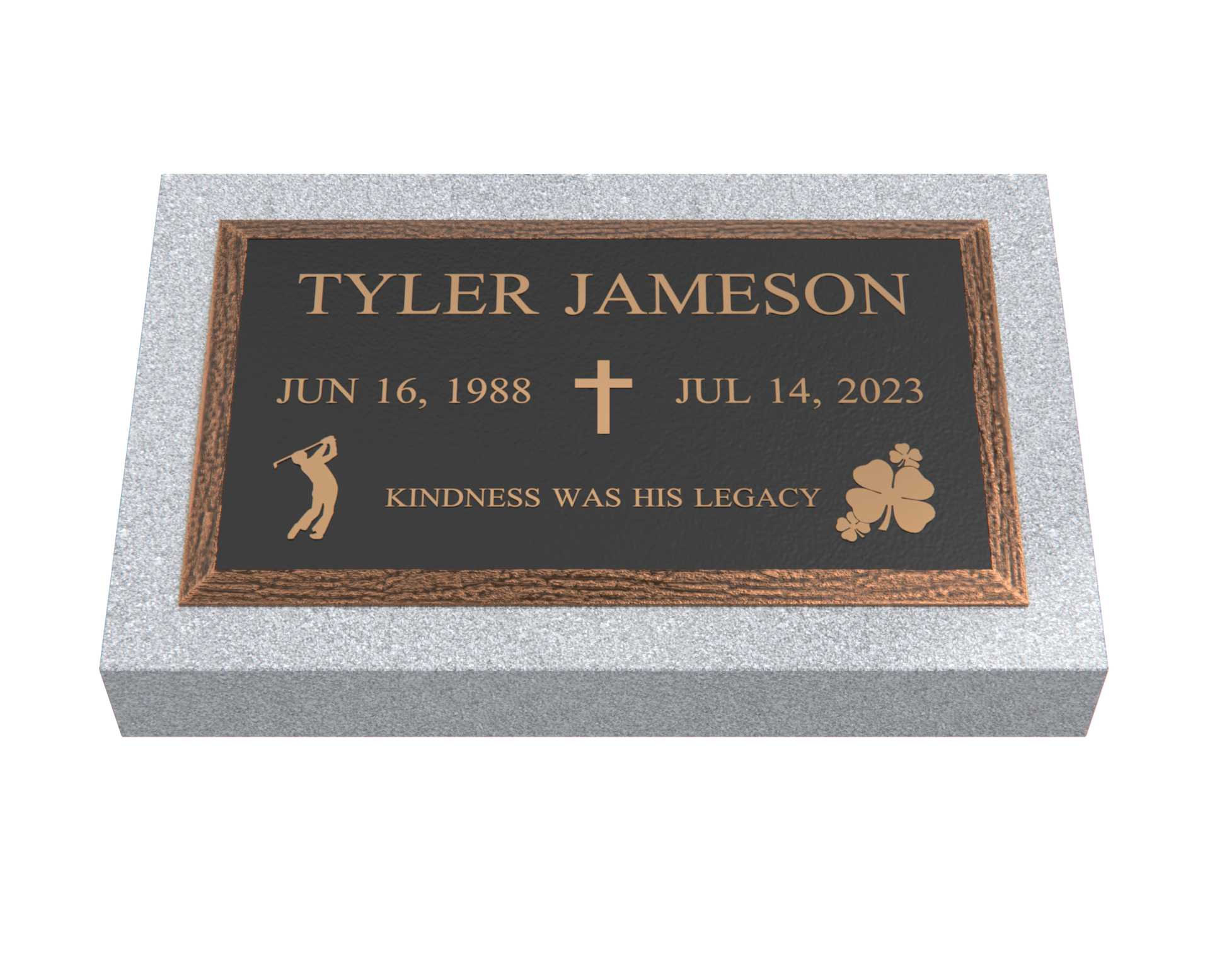 Premium Bronze Plaque 24"x 14" With Granite Base