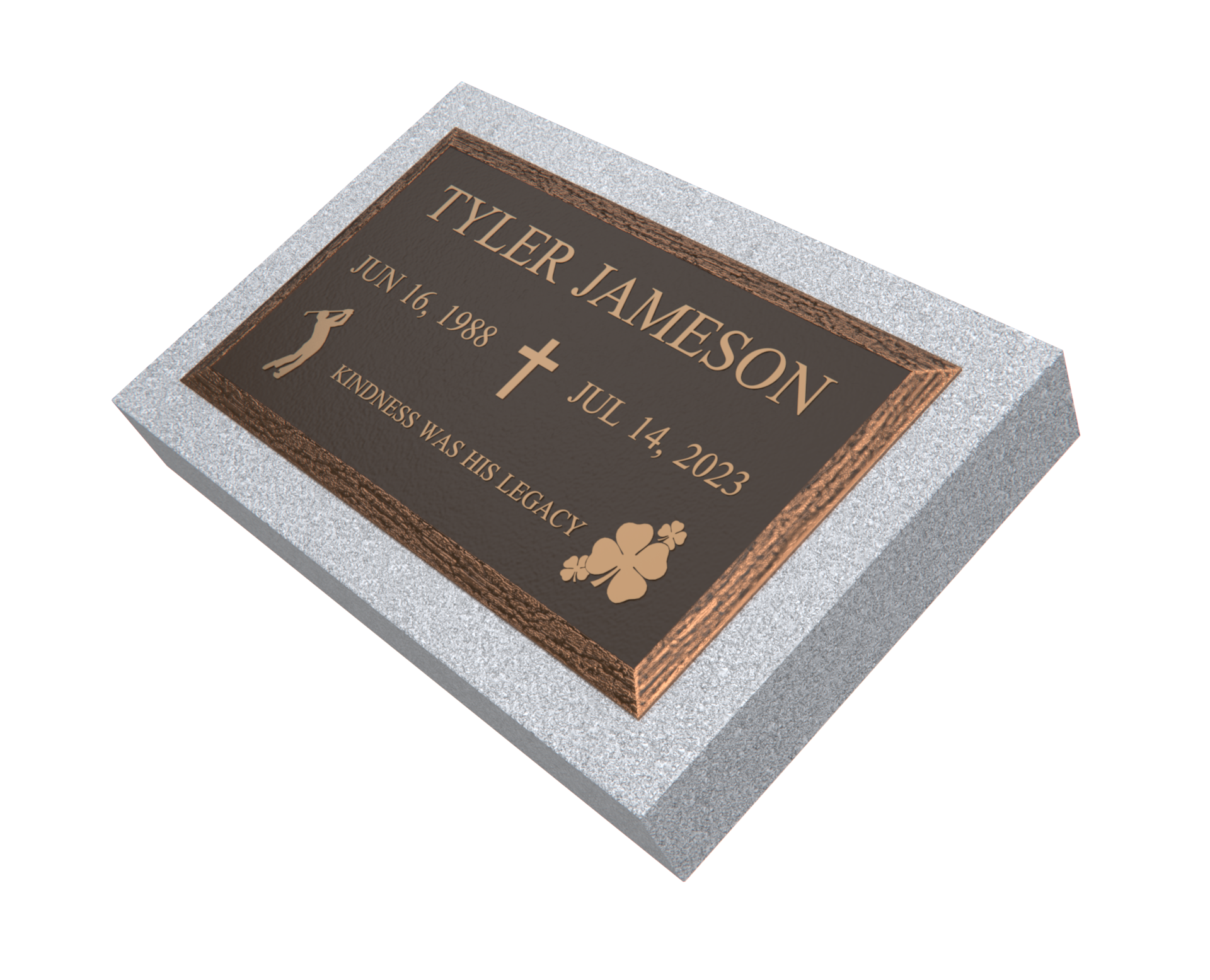 Premium Bronze Plaque 24"x 14" With Granite Base