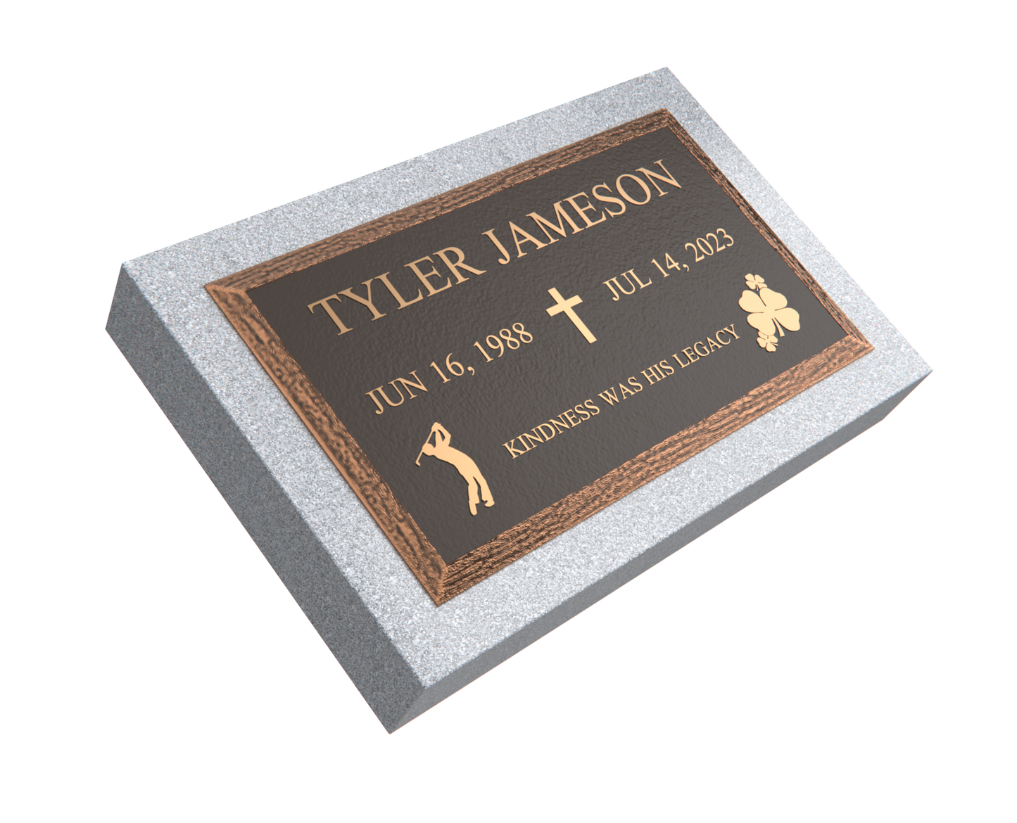Premium Bronze Plaque 24"x 14" With Granite Base