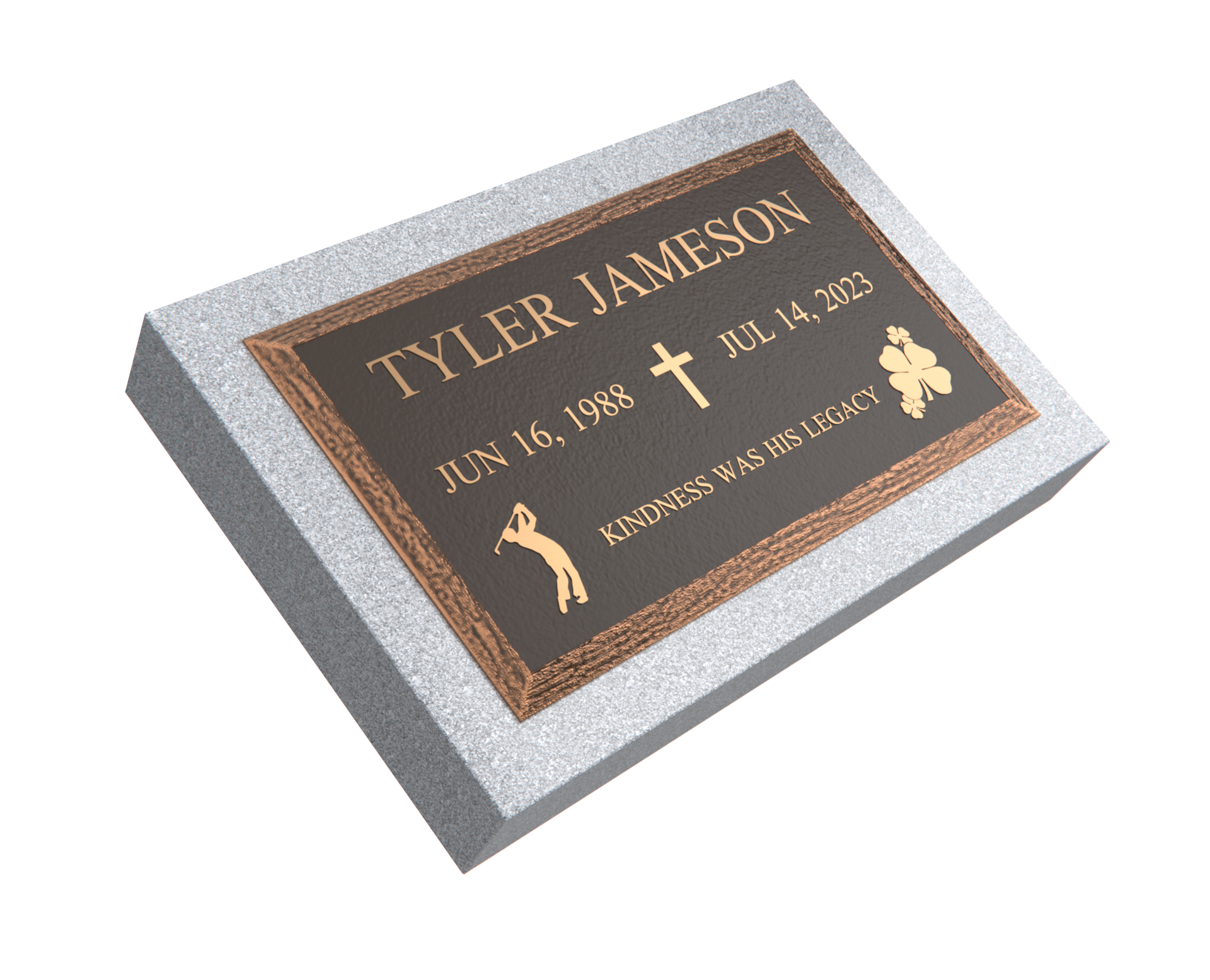 Premium Bronze Plaque 24"x 14" With Granite Base