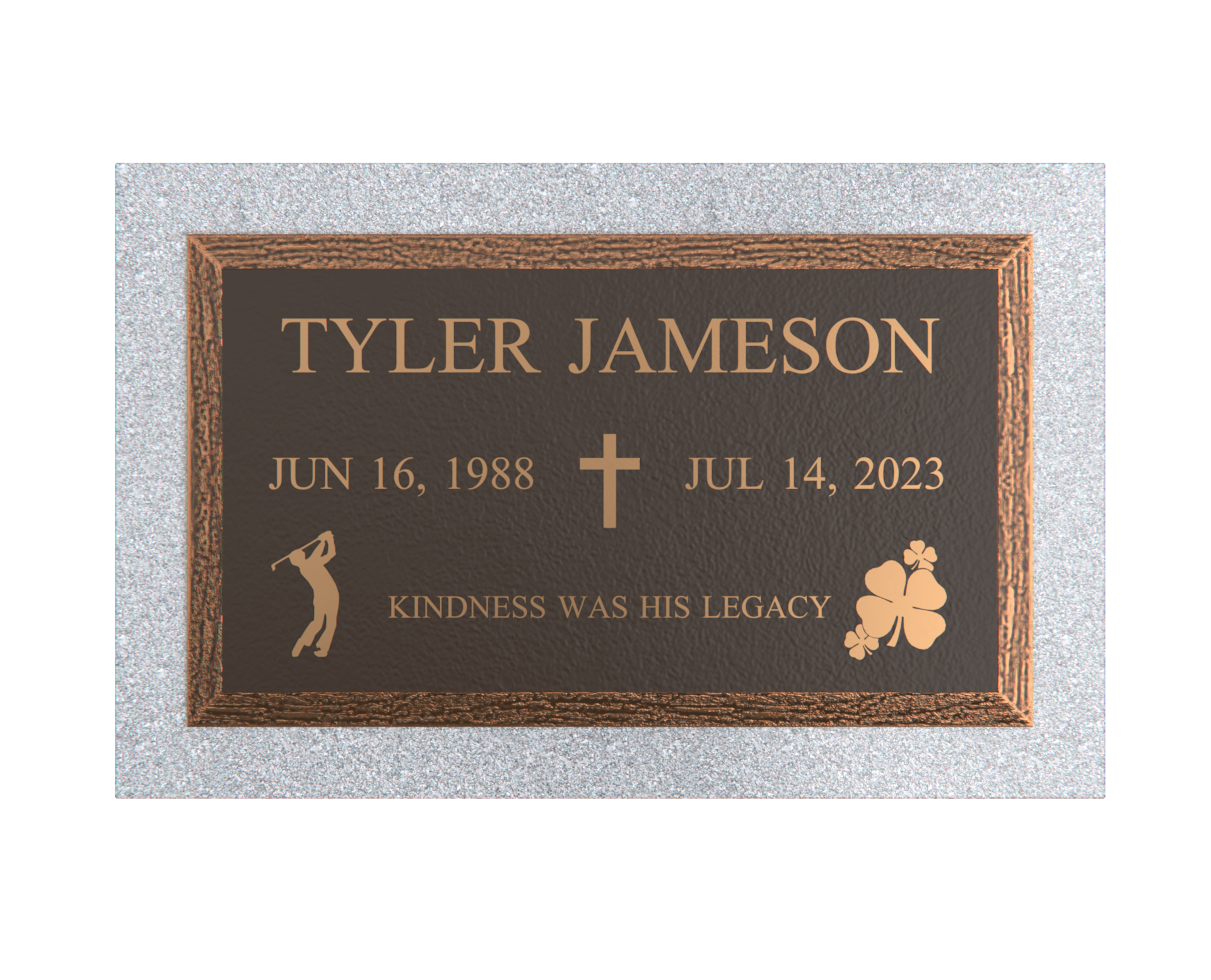 Premium Bronze Plaque 24"x 14" With Granite Base