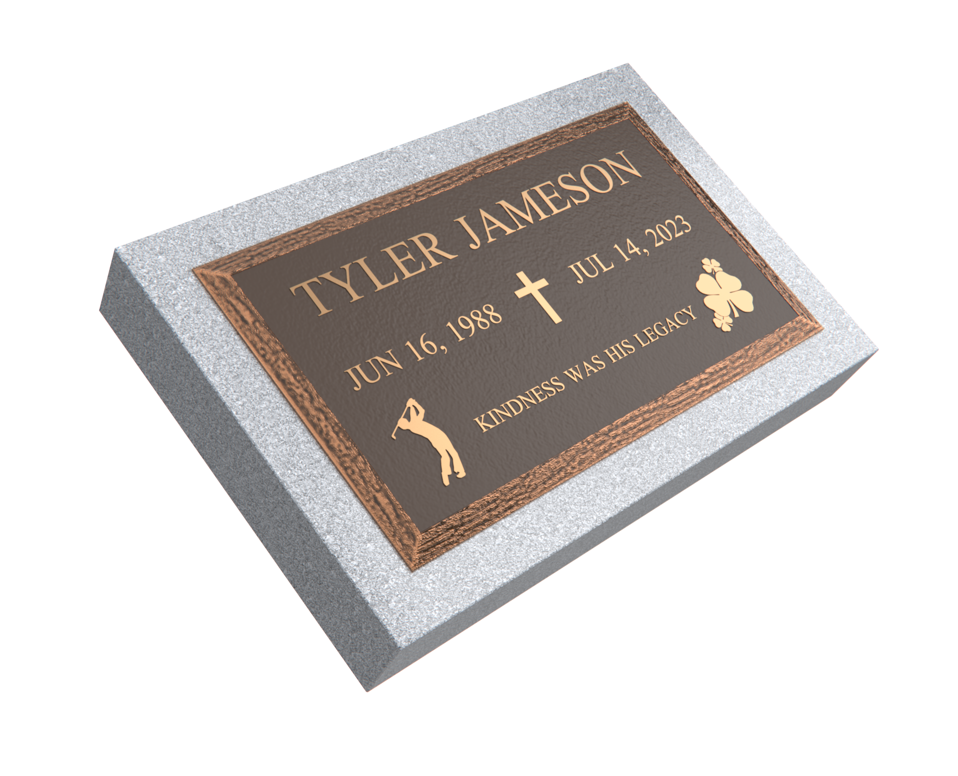 Premium Bronze Plaque 24"x 14" With Granite Base